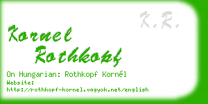 kornel rothkopf business card